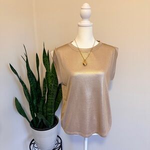 Porridge| Gold Sleeveless Top